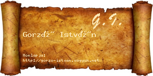 Gorzó István névjegykártya